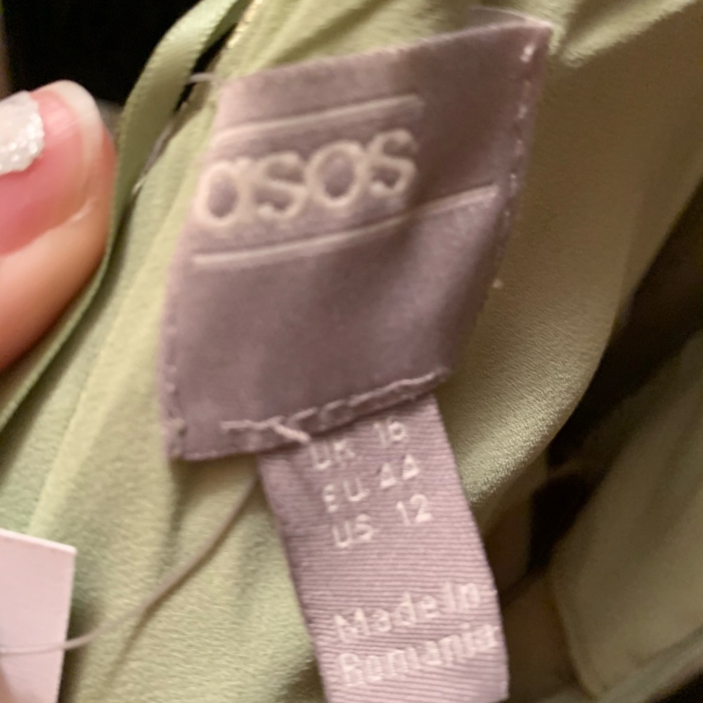 Milky khaki, never worn, floor length ASOS dress. NWT